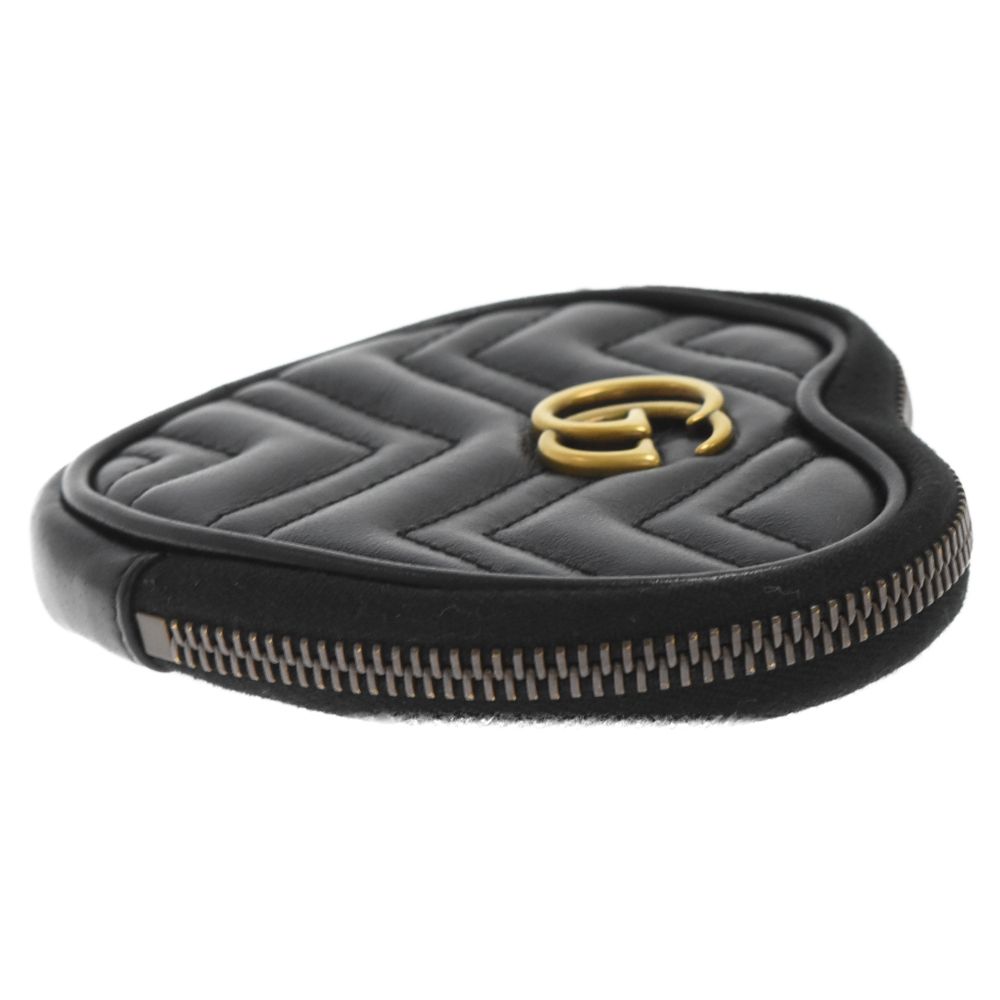 Gucci ブラック ハート型 コインケース　レザー ダブルG ハートシェイプコインケース“GUCCI”付き ウィメンズ
