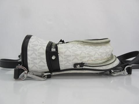 高品質！ マイケルコース MICHAEL KORS ミニリュック PVCキャンバス レザー ホワイト ブラック レディース
