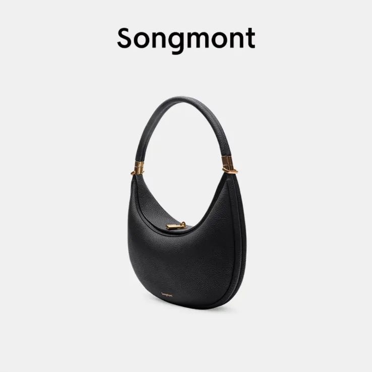 【送料込】 Songmont ブラック ハンドバッグ ハーフムーン bag Luna バッグ