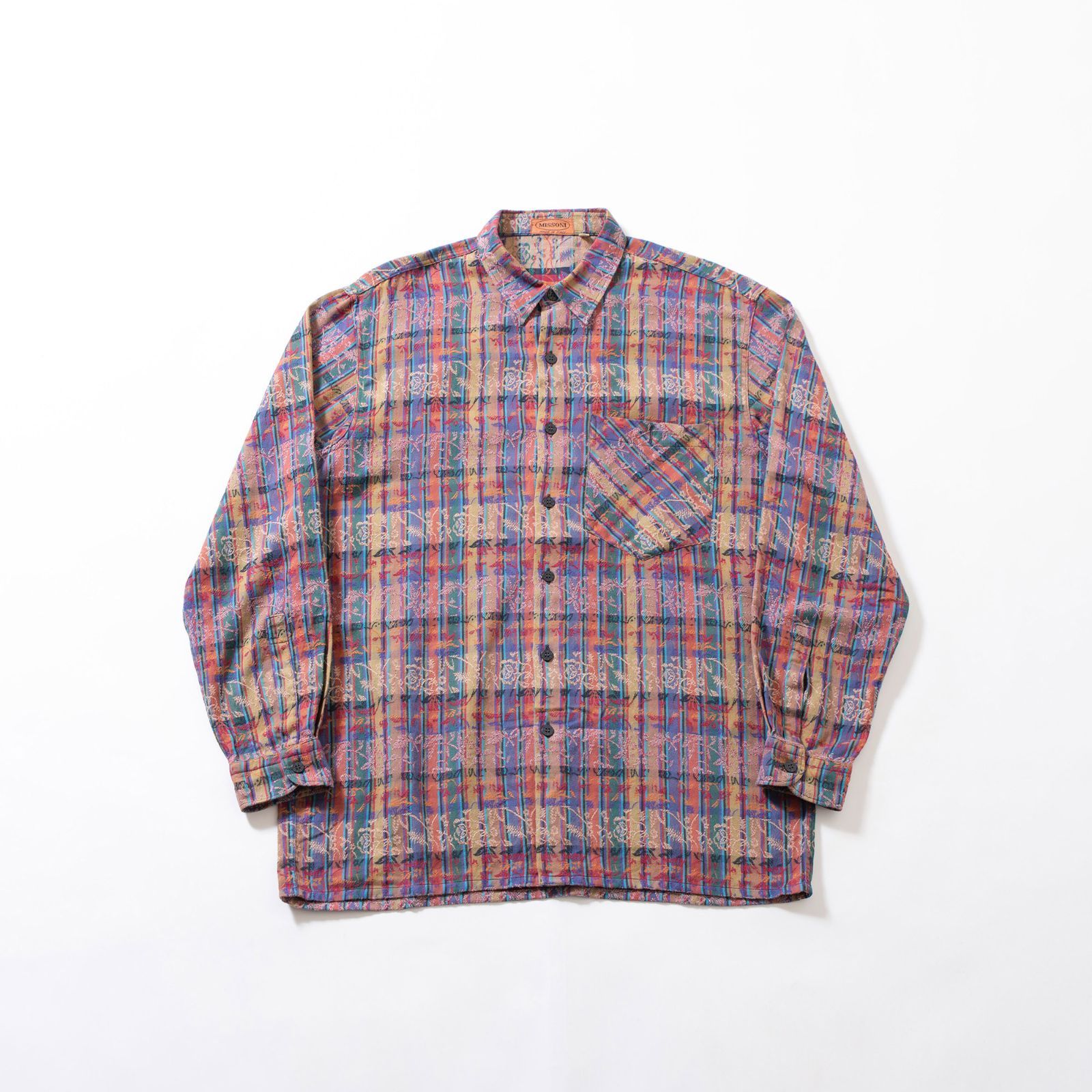 ミッソーニ MISSONI 総柄 コットンシャツ チェックシャツ 柄