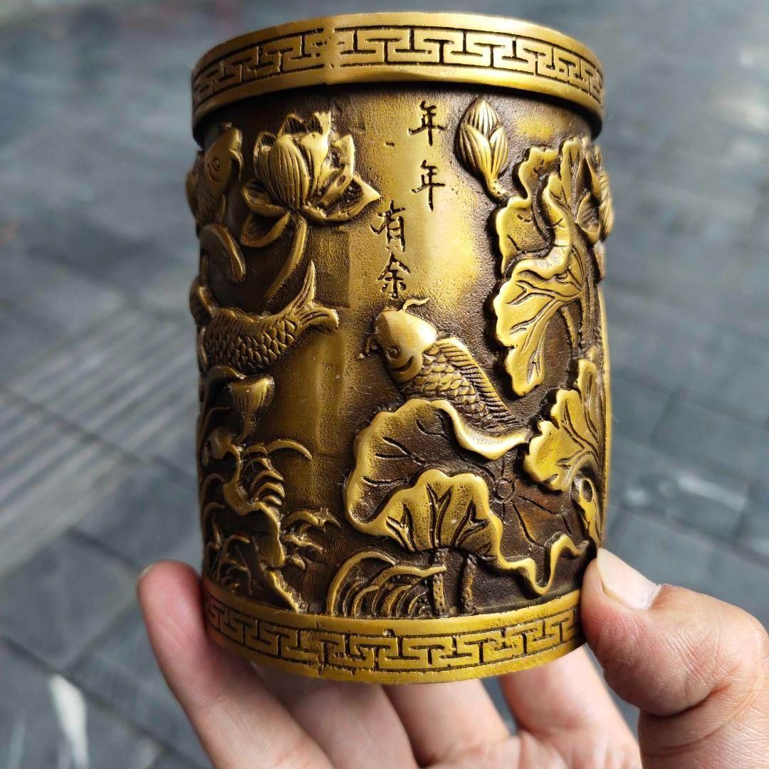 銅器 筆箱 文房具 蓮花筆箱 装飾品 工芸品 置物 銅器 筆箱 文房具 蓮花