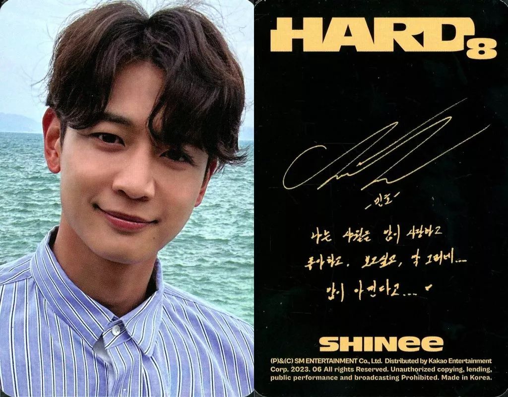 SHINee　レア　フォトカード　　サイン入り 中古】コレクションカード(男性) SHINee/MINHO(ミンホ)/裏面黒・文字