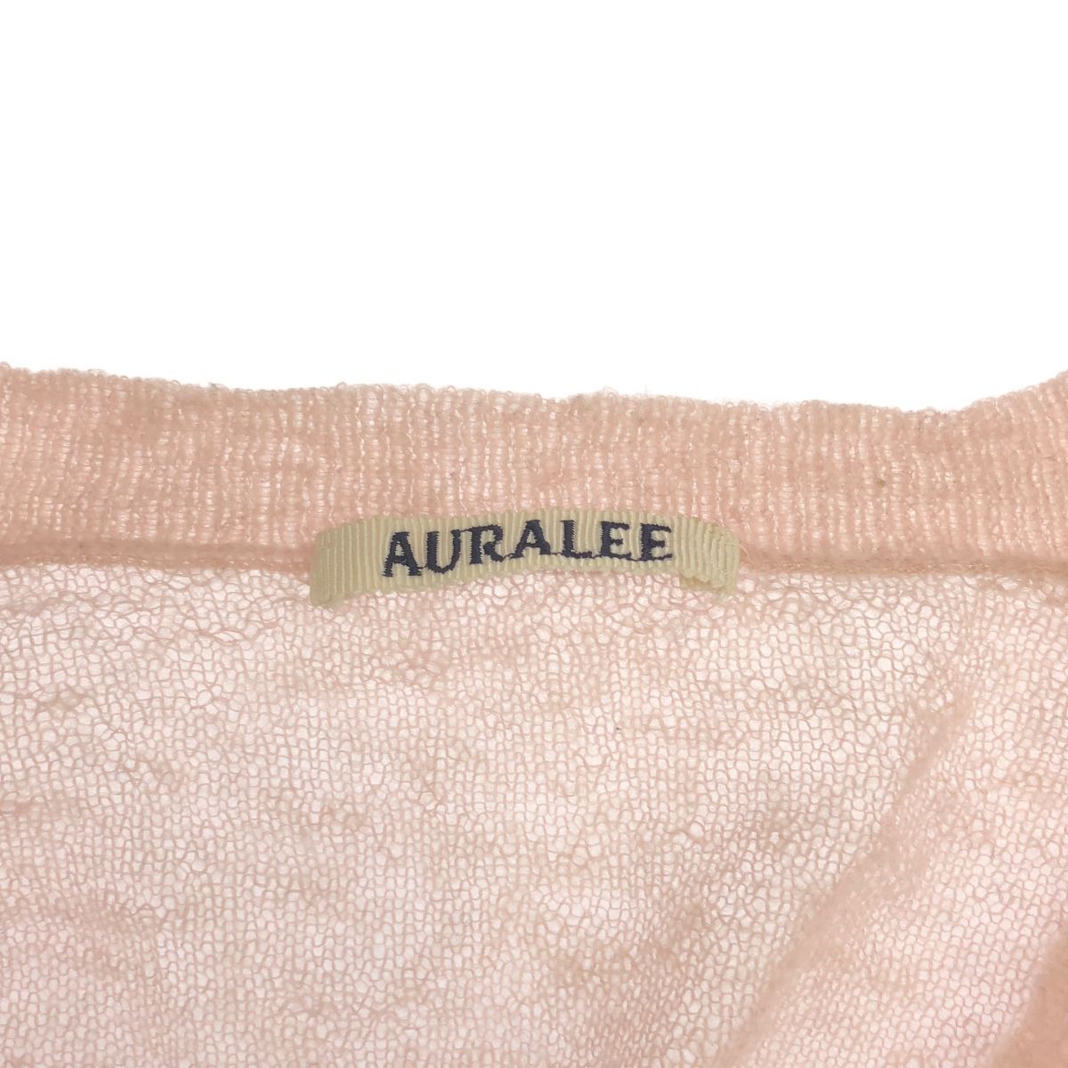 AURALEE オーラリー 23SS シアーニットカーディガン A23SC03FG ピンク 0 