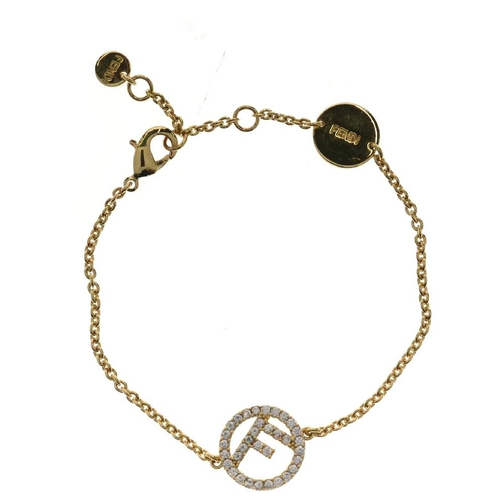 FENDI (フェンディ) W.BRACELET/BRONZE+CUBIC ZIRCON エフ イズ