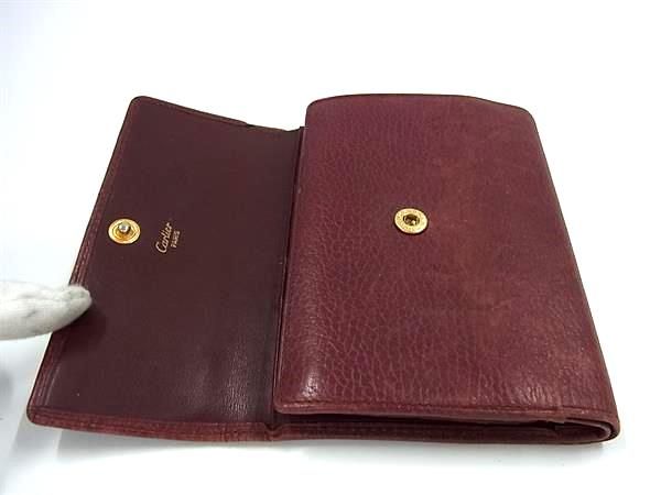 カルティエ レザー マストライン がま口 三つ折り財布 美品】 Cartier / カルティエ | マストライン 三つ折り がま口