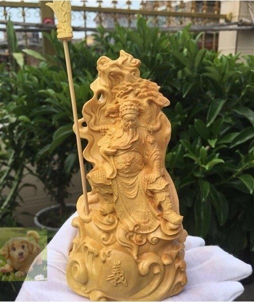 関羽 財神 関公聖君 木彫 人物 置物 精密細工