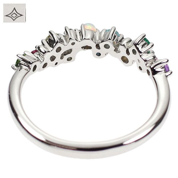 GSTV 希少 Pt950 アウイナイト ダイヤモンド カラーストーン リング