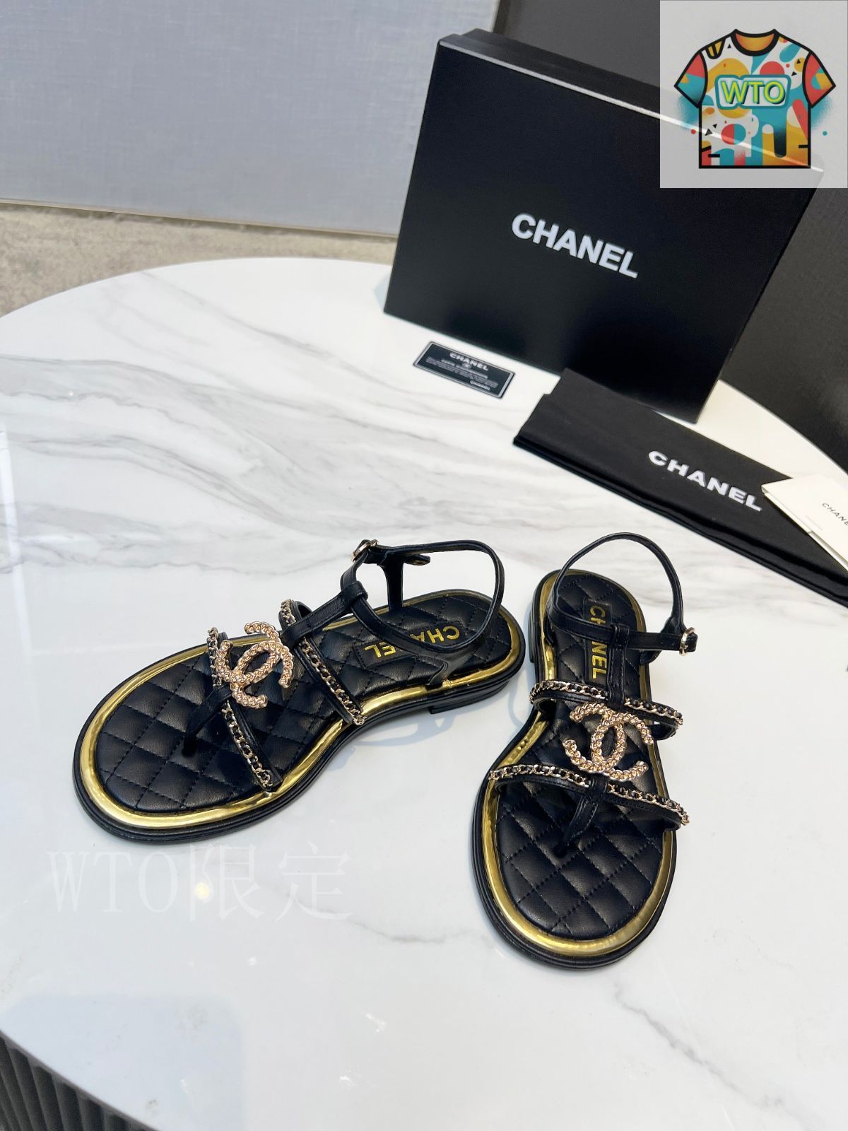 CHANEL アンクルストラップサンダル02-3 - メルカリ