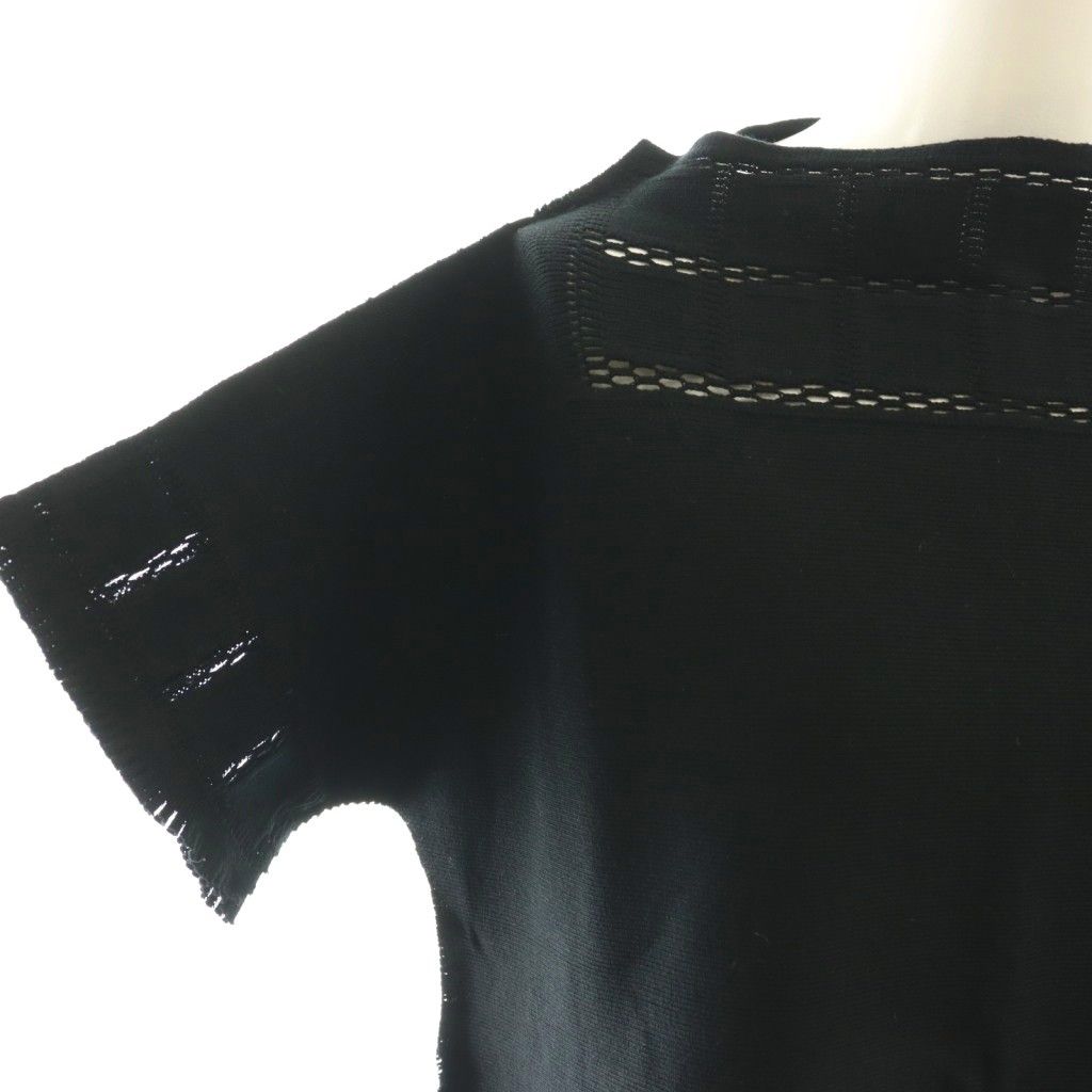 イッセイミヤケ ISSEY MIYAKE A-POC 半袖ニット セーター 2 黒