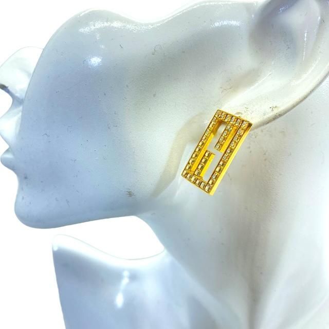 FENDI フェンディ ピアス アクセサリー 小物 ロゴ FF ラインストーン