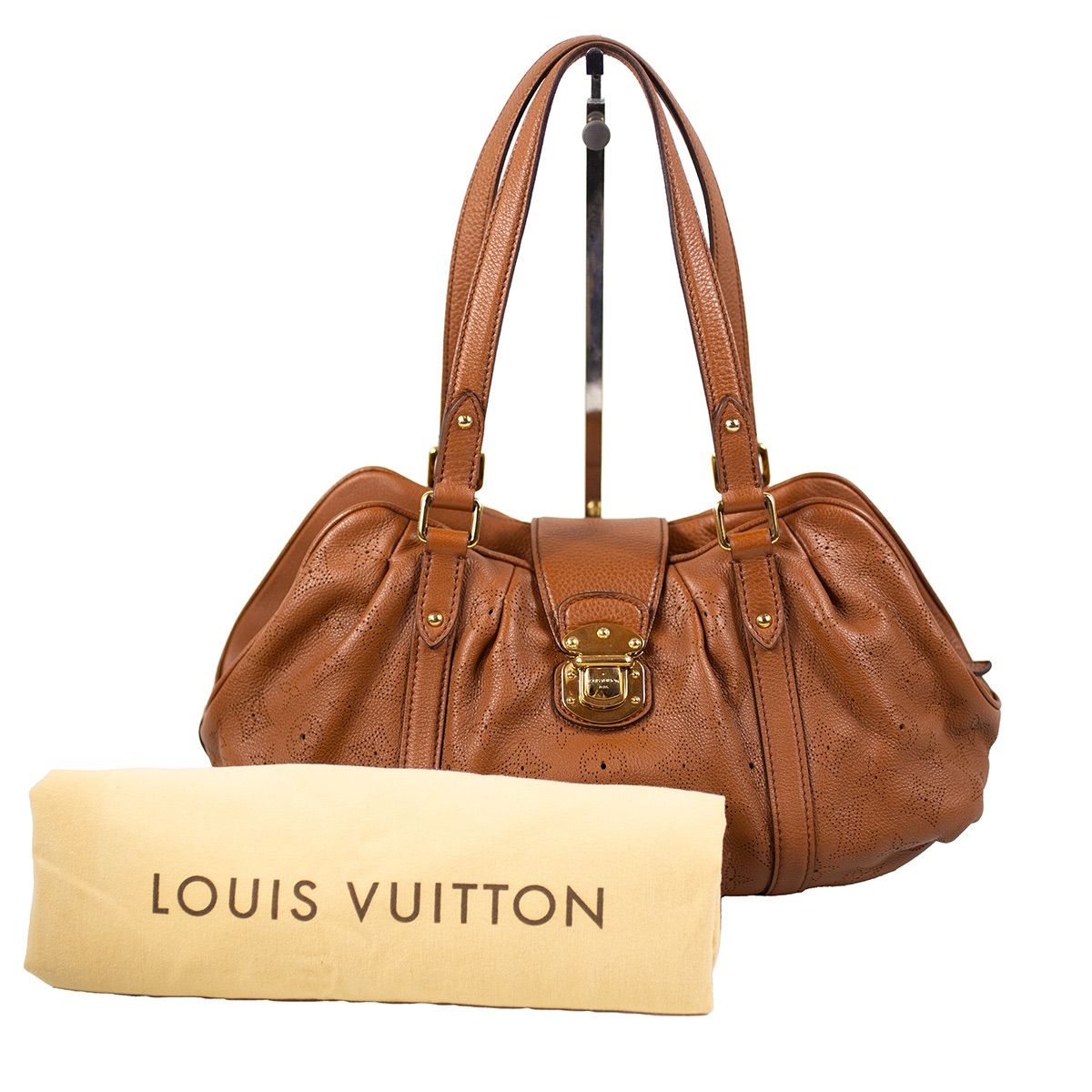 LOUIS VUITTON ルイ・ヴィトン M97052 マヒナ ルナ―PM ショルダーバッグ パンチングレザー コニャック ブラウン 茶 レディースファッション【中古】 LOUIS VUITTON - LOUIS VUITTON ルイ・ヴィトン M97052 マヒナ ルナ―PM