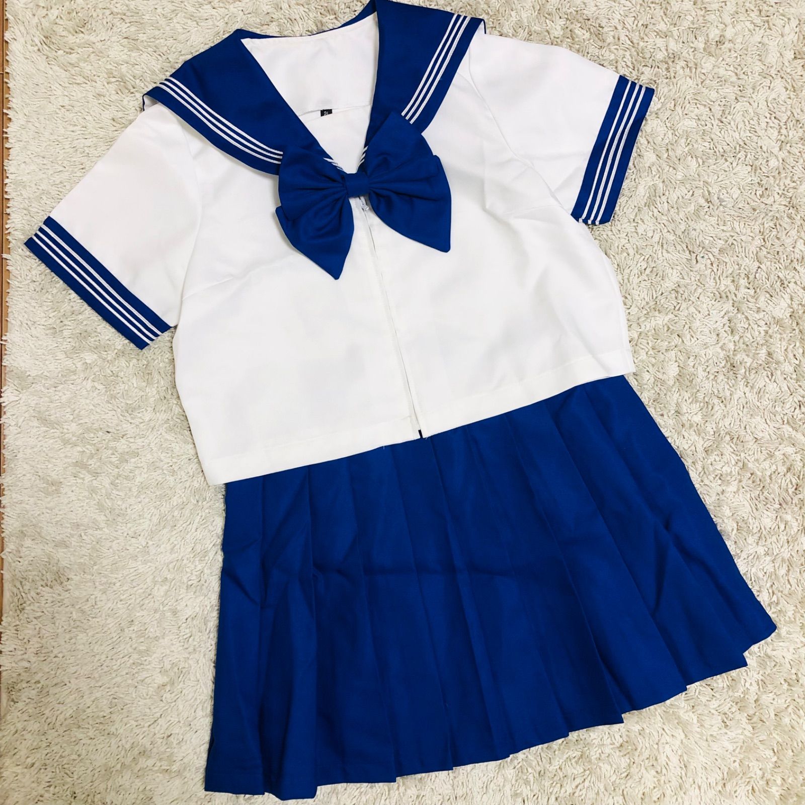 セーラー服 2L コスプレ なんちゃって 制服 青 - ストロベリーショップ