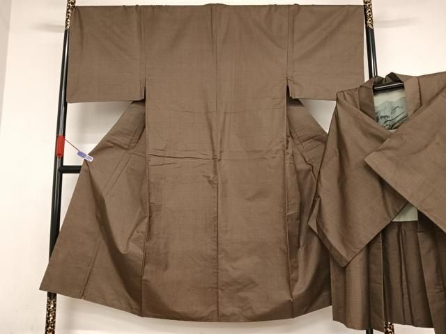 平和屋着物●男性 本場大島紬 アンサンブル 100亀甲 総詰め 正絹 AABA4942np