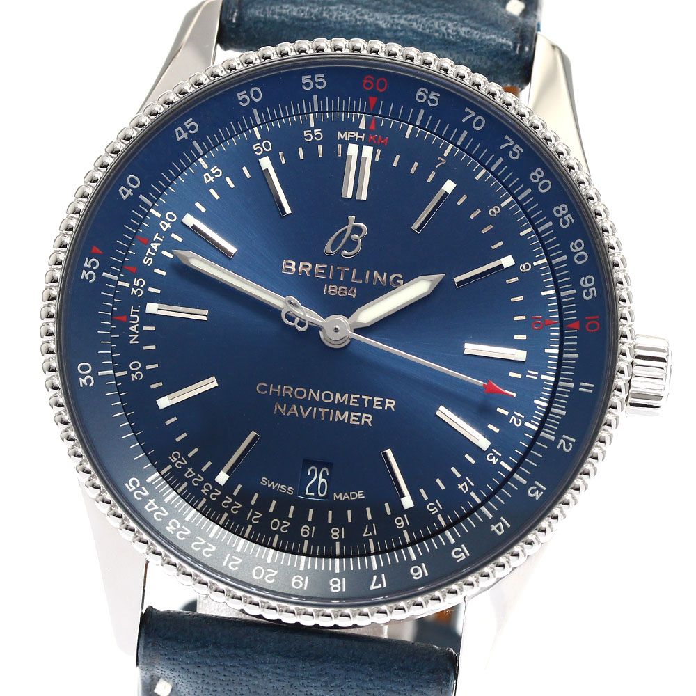 ブライトリング BREITLING A17326 ナビタイマー41 メンズ美品 ブライトリング BREITLING A17326 ナビタイマー41 デイト 自動