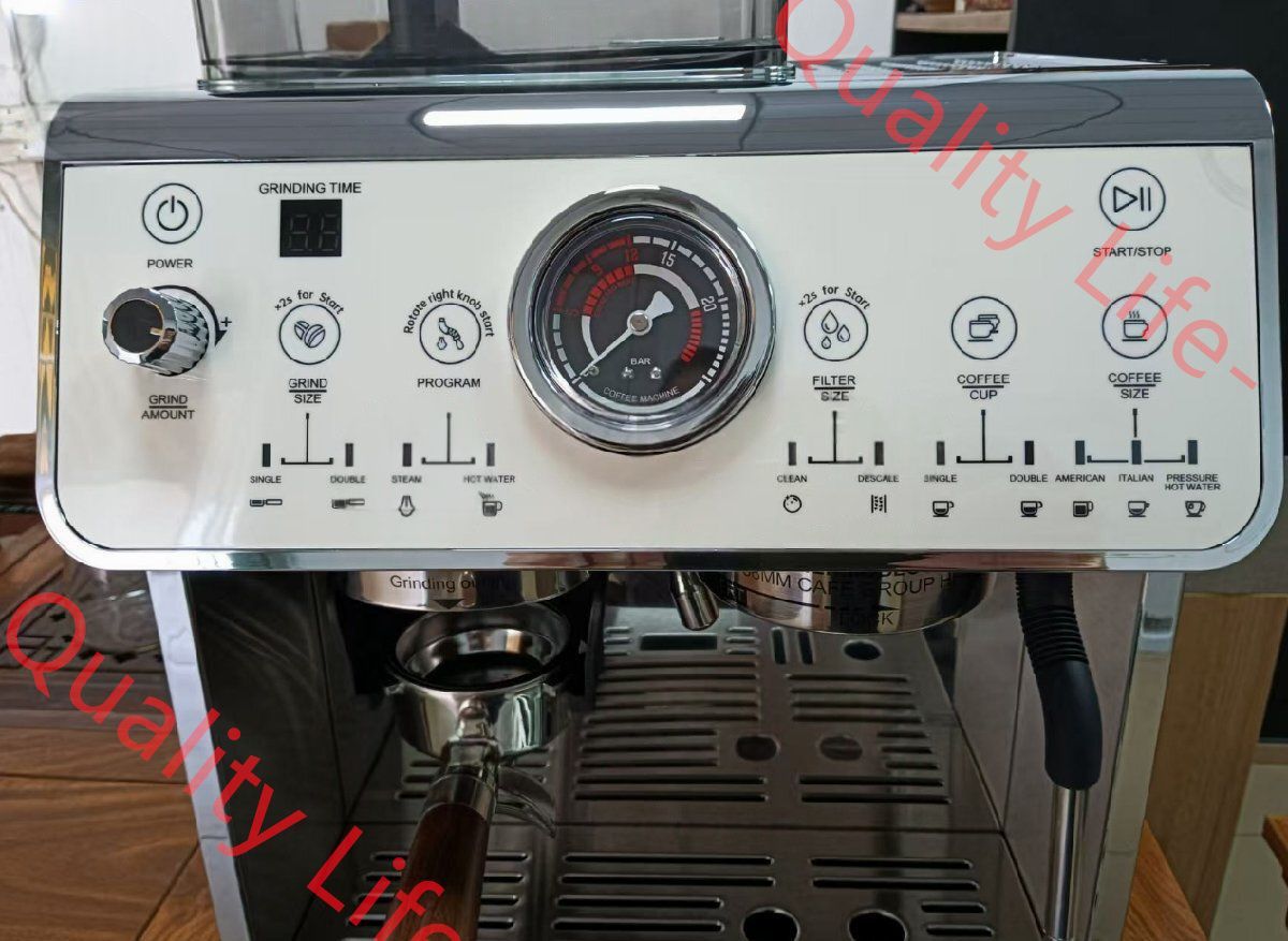 エスプレッソマシン 業務用 セミオート グラインダー付き デュアルボイラーシステム 単相１0０V