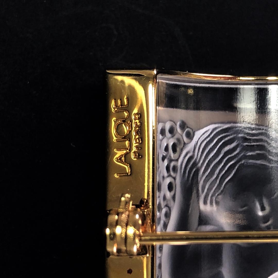 美品】LALIQUE ラリック／ブローチ アンファンエンジェル／クリスタル