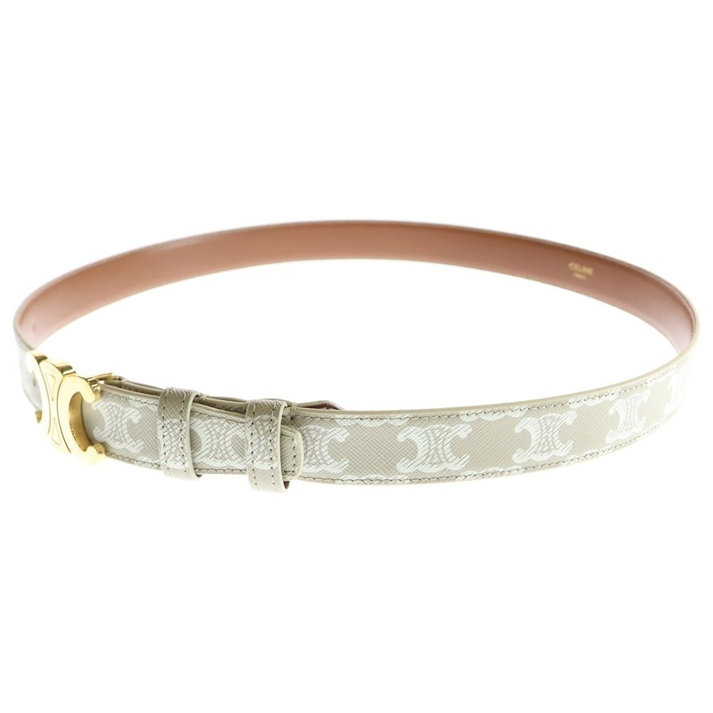 CELINE セリーヌ トリオンフ ベルト ホワイト ゴールド金具 PVC 85