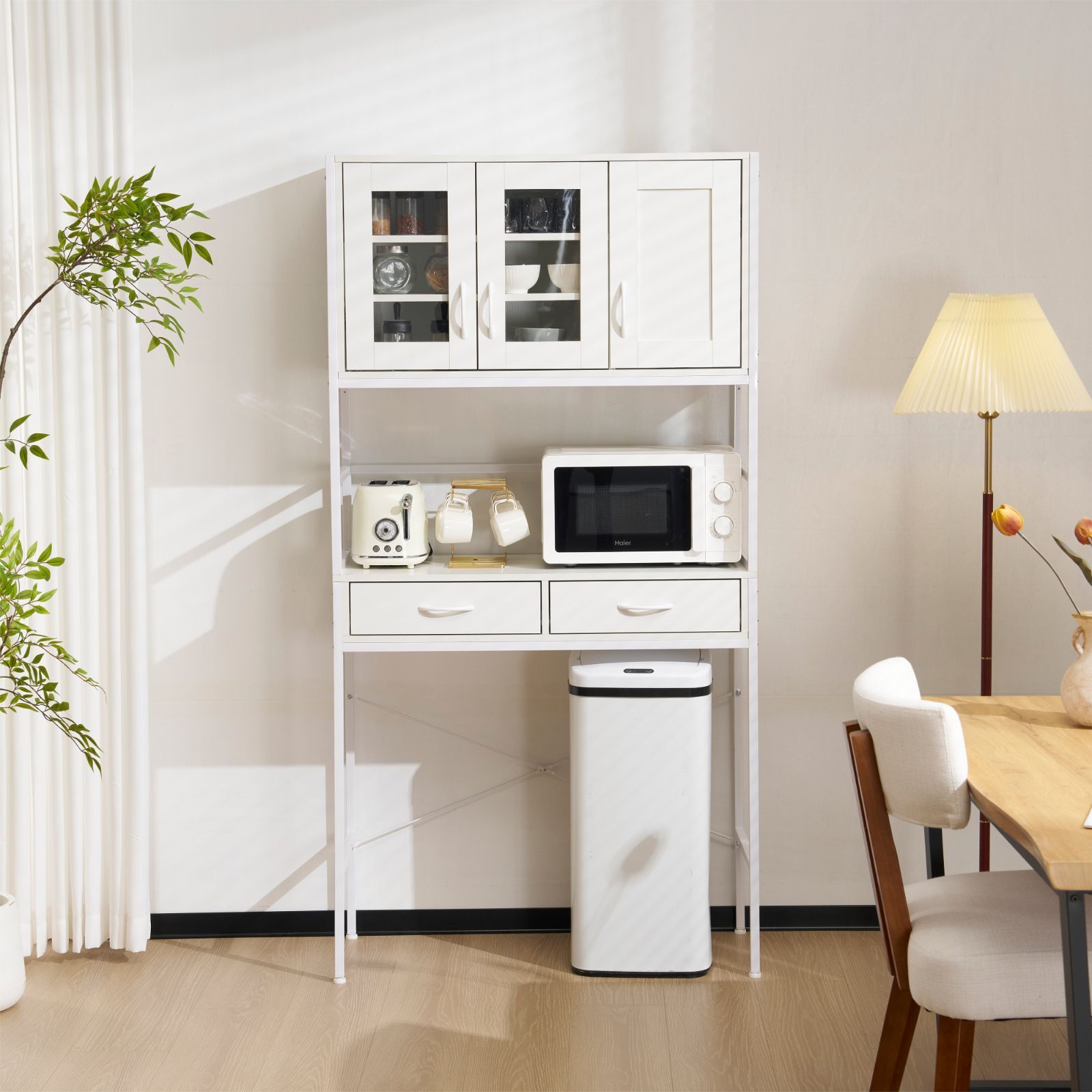 USMハラー ガラスキャビネット ピュアホワイト Haller シェルフ usm