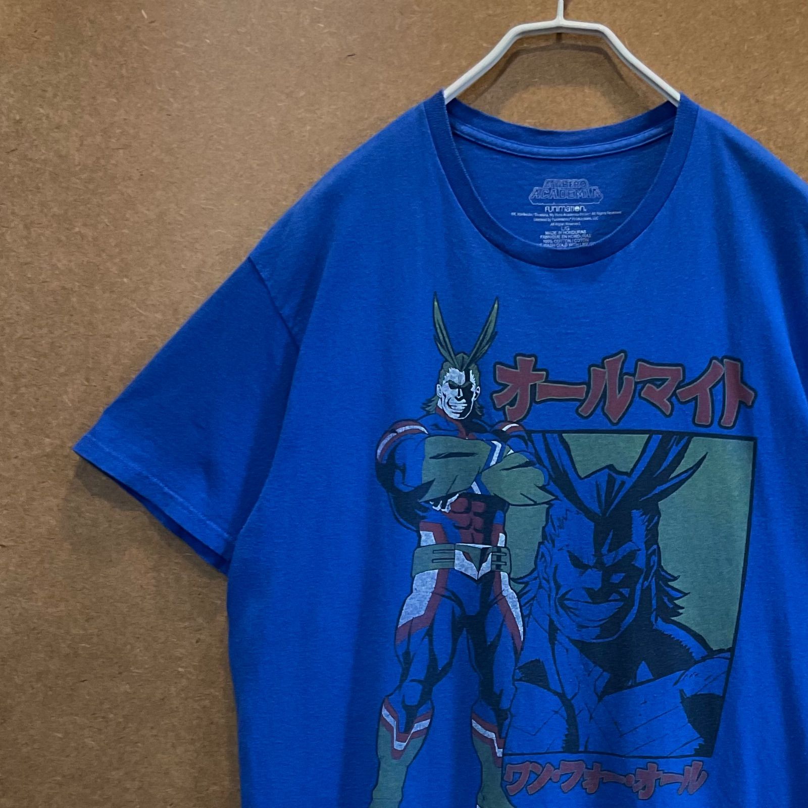 ヒロアカ オールマイト タンクトップ シャツ ヴィンテージ加工 僕のヒーローアカデミア vintage tシャツ オールマイト 緑谷出久