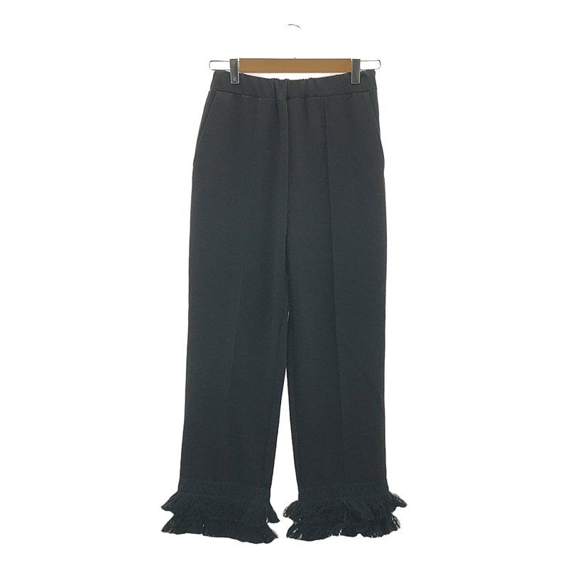 pelleq | ぺレック | 2025AW | hem fringe pants | フリンジ パンツ | 34 | ブラック | レディース