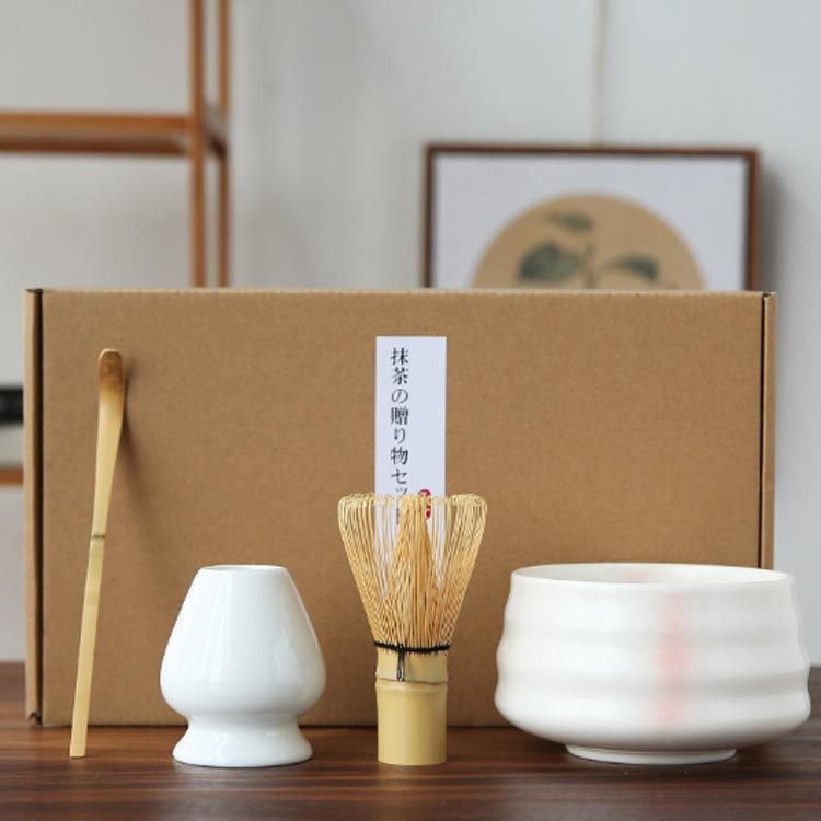 茶道具セット 陶器製 茶色とベージュ 茶道具 セット 4点セット 初心者 茶道セット 入門セット 陶器