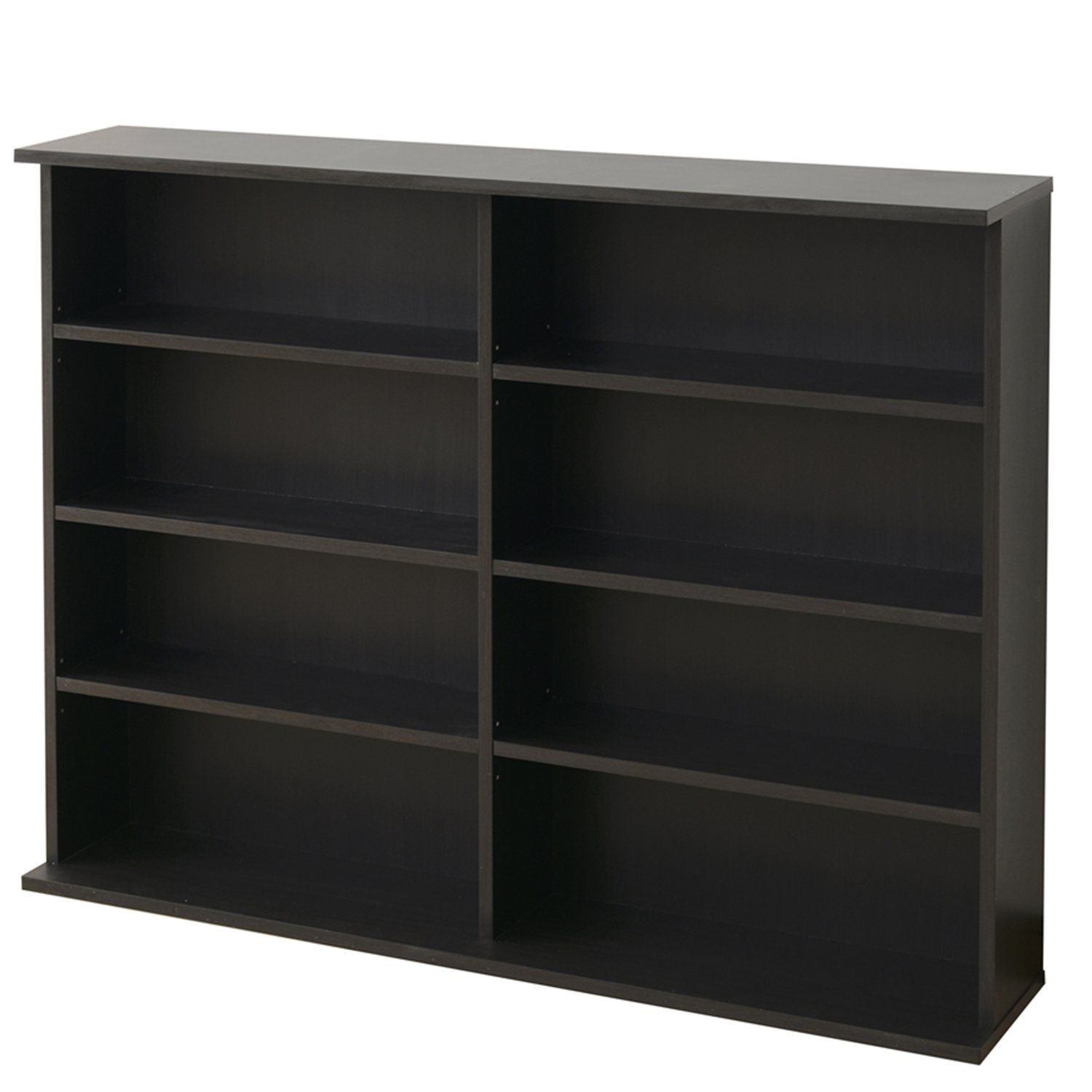 在庫処分 棚板可動 スリム 連結パーツ付き 幅120.5×奥行22×高さ92cm 組立品 本棚 ダークブラウン 山善 CSBS-9012 DBR