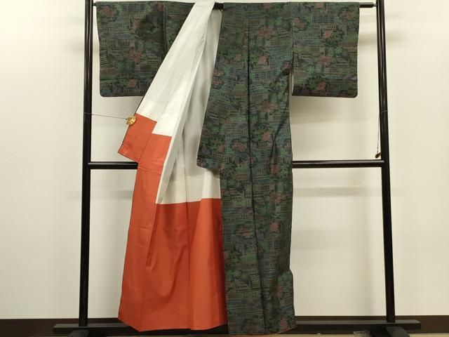 ベストストア日本一受賞店！■平和屋着物■男性　本場大島紬　大島紬美幸謹製　キングサイズ　反物　証紙付き　逸品　未使用　gk443 ベストストア日本一受賞店！□平和屋着物□男性 紬 黒地 逸品 未