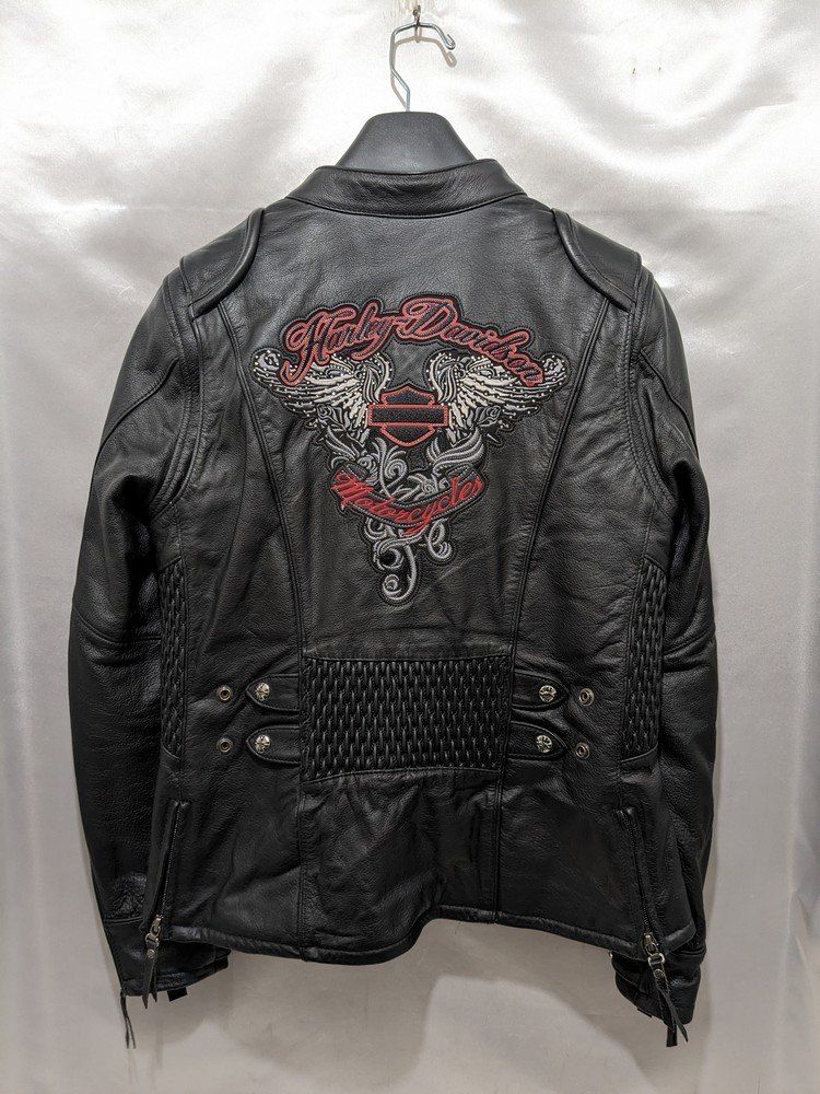 Harley-Davidson ハーレーダビッドソン バック刺繍シングルレザー  