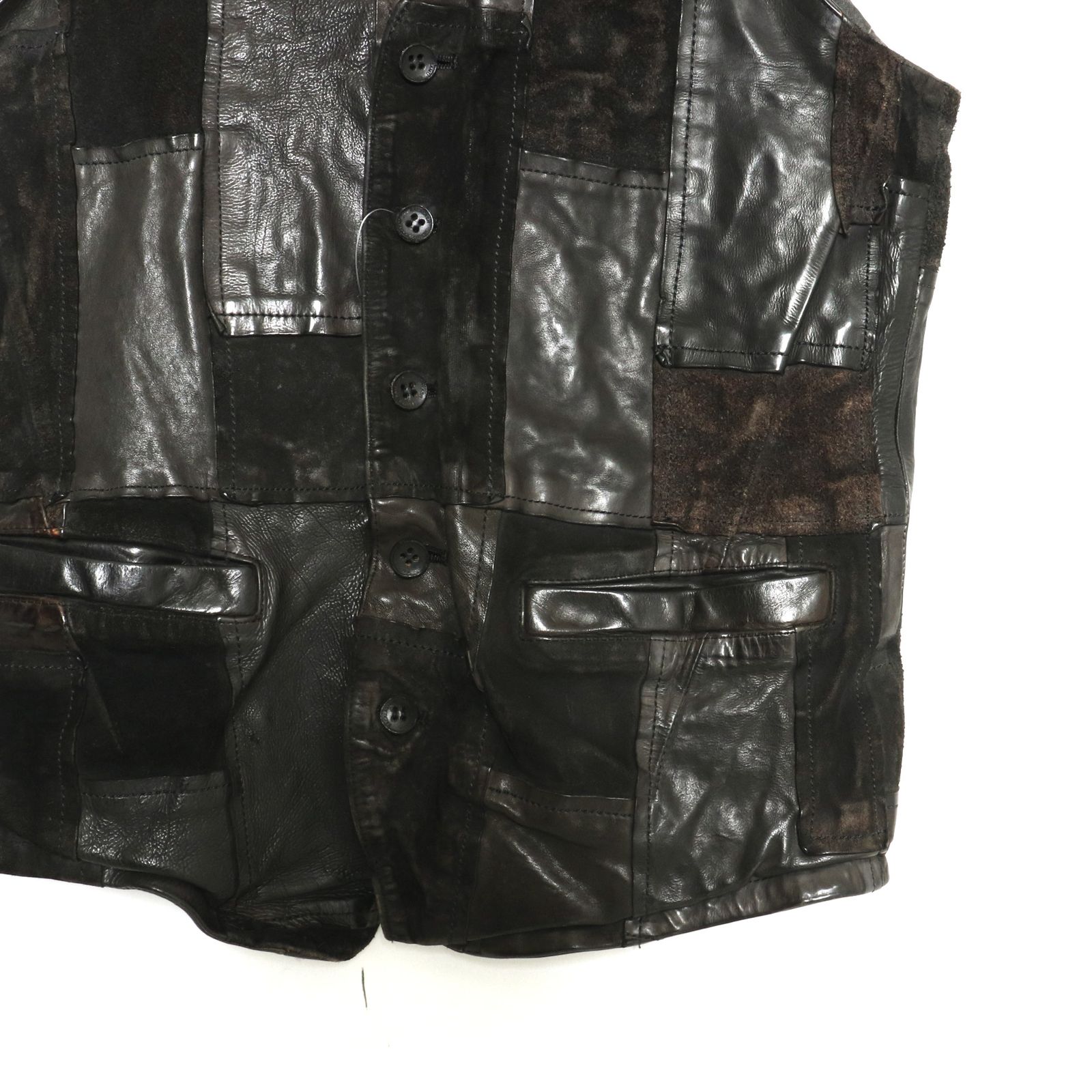 【美品】ISAMU KATAYAMA BACKLASHバックラッシュワークベスト ISAMU KATAYAMA BACKLASH バックラッシュ レザー ベスト