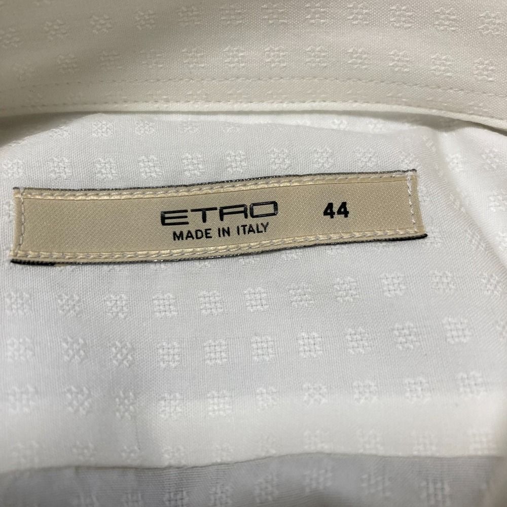 新品同様 ETRO エトロ ペガソ刺〓 ロングスリーブ ボタンダウン BDシャツ ブラウス サイズ44 ホワイト レディース 古着 中古 新品同様 ETRO エトロ ペガソ刺繡 ロングスリーブ ボタンダウン