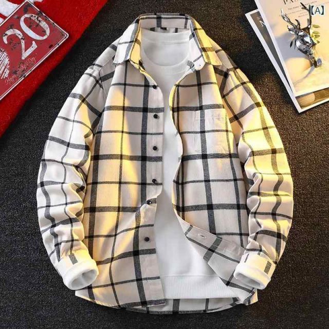 [4XL]春 コーデ メンズ 用 服 シンプル ファッション オシャレ 大人 かっこいい 紳士服 カジュアル ゆったり 長袖 チェック シャツ ジャケット 春秋  カジュアル 通勤スタイル 重ね着コーデ ゆ