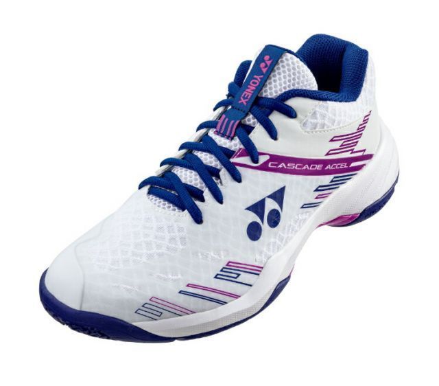 YONEX ヨネックス パワークッションカスケードアクセルミッド ホワイト/パープル 24.5 SHBCA1MD 115 | パワークッションカスケードアクセルミッド ホワイトパープル シューズ 靴 フィット バドミ