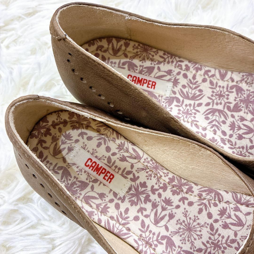 カンペール ペウカミ 37 本革 フラットシューズ スリッポン レザー