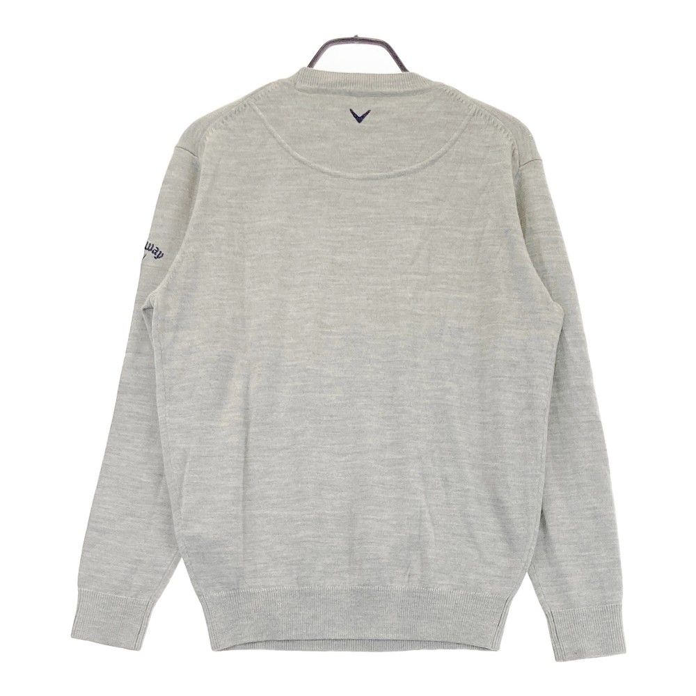 キャロウェイ ゴルフウェア メンズ ロゴジャカードニット グレーL