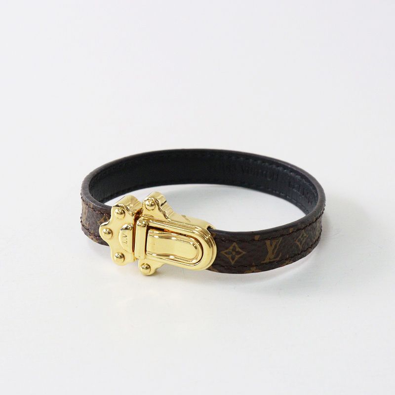 ルイヴィトン LOUIS VUITTON M8027F ブラスレ LV トランク モノグラム ブレスレット 19 ブラウン ゴールド 2400014634549