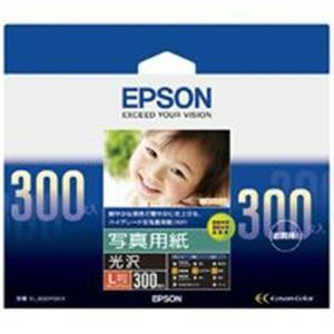 まとめ）エプソン EPSON 写真用紙 光沢 KL300PSKR L判 300 library