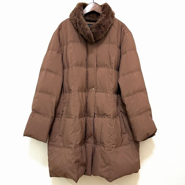 wnc レリアン Leilian コート 13+ 茶系 ダウンコート ヌートリアファー