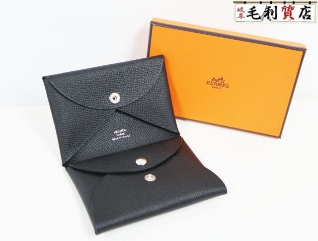 エルメス カルヴィデュオ カードケース ヴォーエプソン 黒 新品未使用 本物 エルメス カルヴィデュオ カードケース ヴォーエプソン 黒 新品未使用
