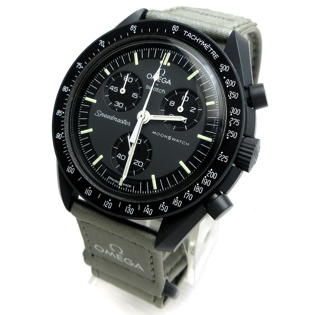 Omega MoonSwatch ブラック クロノグラフ オメガ×スウォッチ「ムーンスウォッチ」のスヌーピーモデル