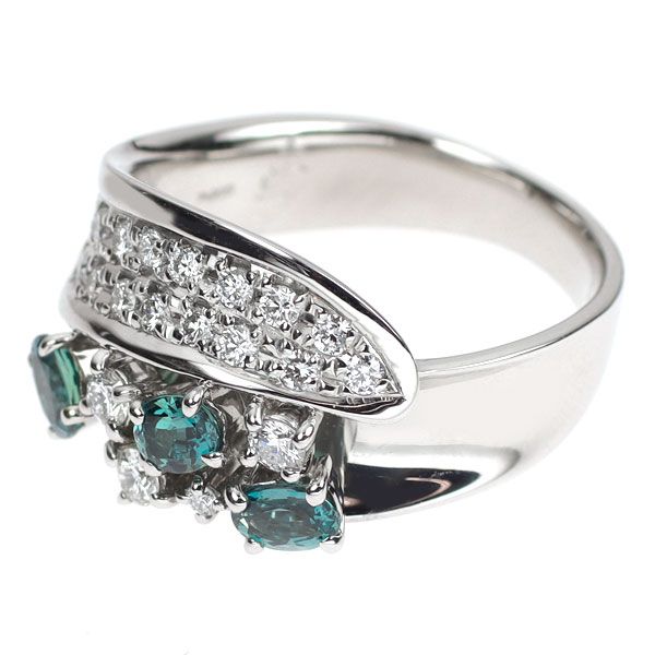 天空 希少 Pt900 アレキサンドライト ダイヤモンド リング 0.75ct D0  