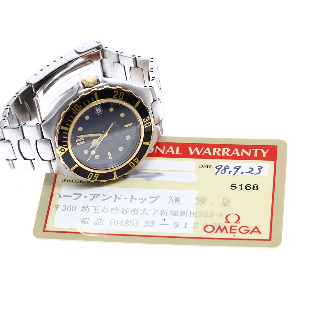 オメガ OMEGA 2750.50 シーマスター200 YGベゼル クォーツ メンズベルト訳あり保証書付き_910295