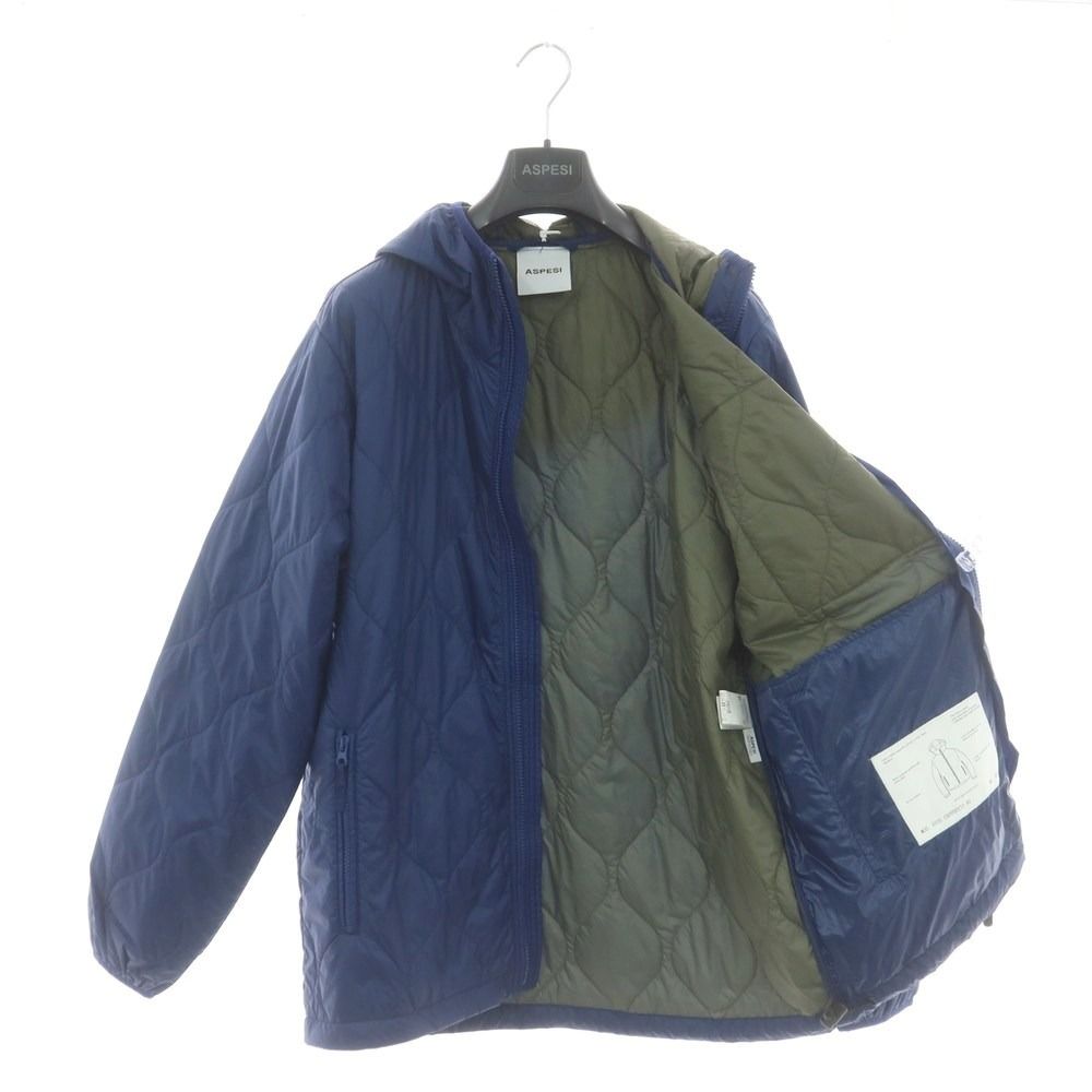 アスペジ ASPESI ナイロン 中綿 フーデッドブルゾン ブルー サイズM メンズ KANDAIZUMI_COM