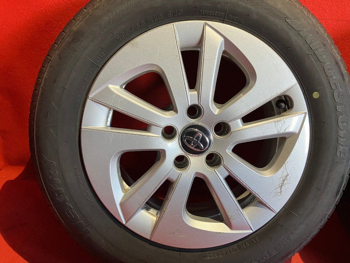 中古サマータイヤホイールセット 【 BRIDGESTONE NEXTRY 195/65R15 15x6.5+40 100-5H】 [トヨタ 50系 プリウス純正] 4本SET