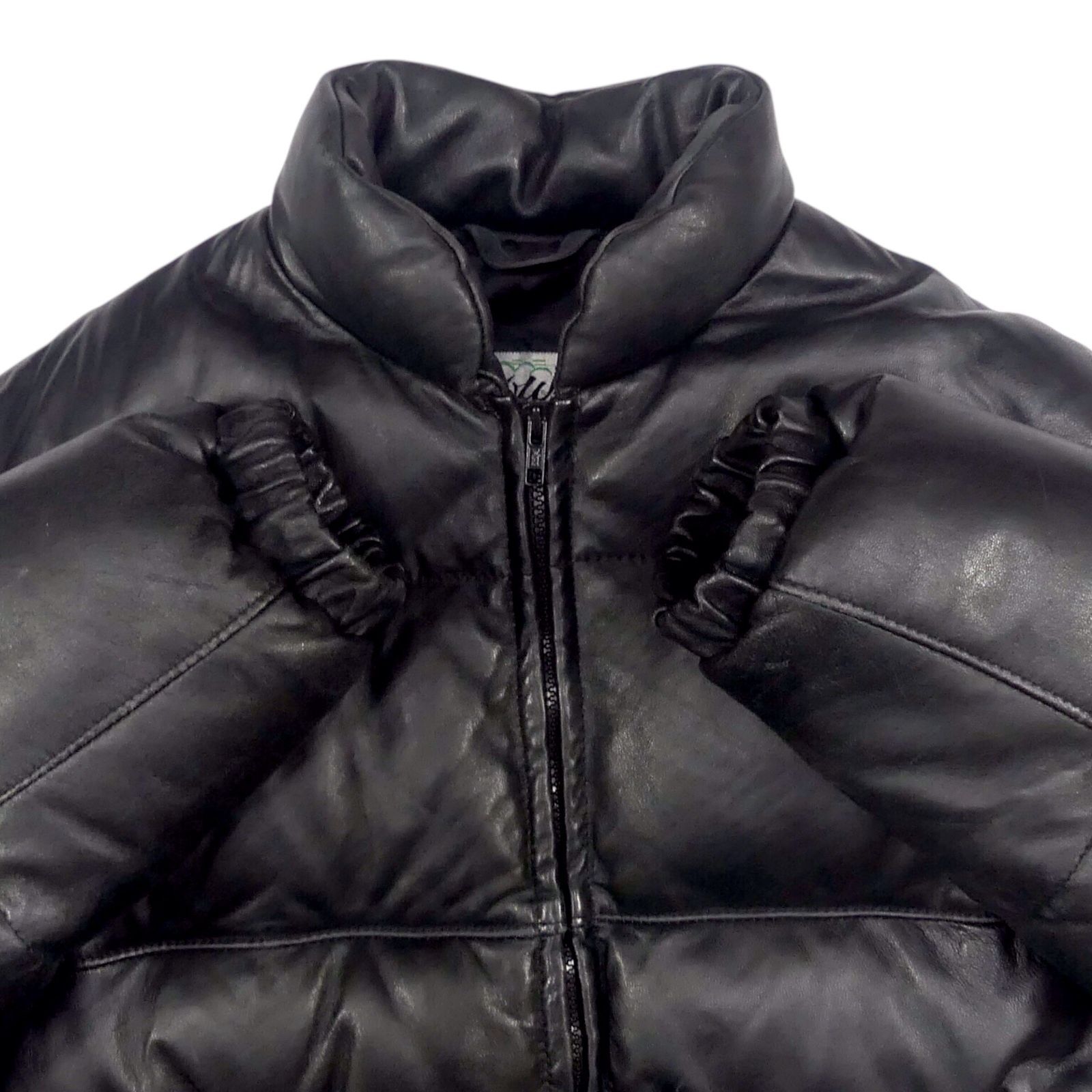 アメリカ製 Schott ショット ダウンジャケット M レザー 38 黒 レザー 