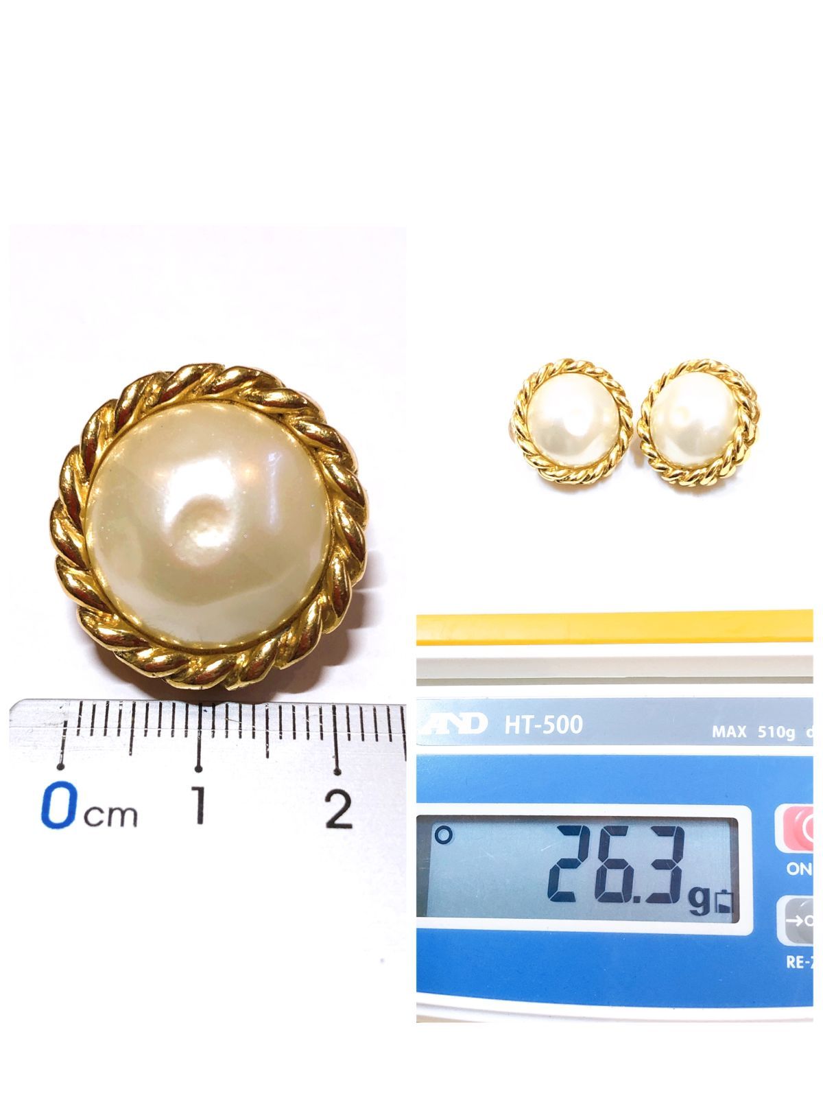 2926】☆美品☆ シャネル パール イヤリング コメ有 ヴィンテージ 