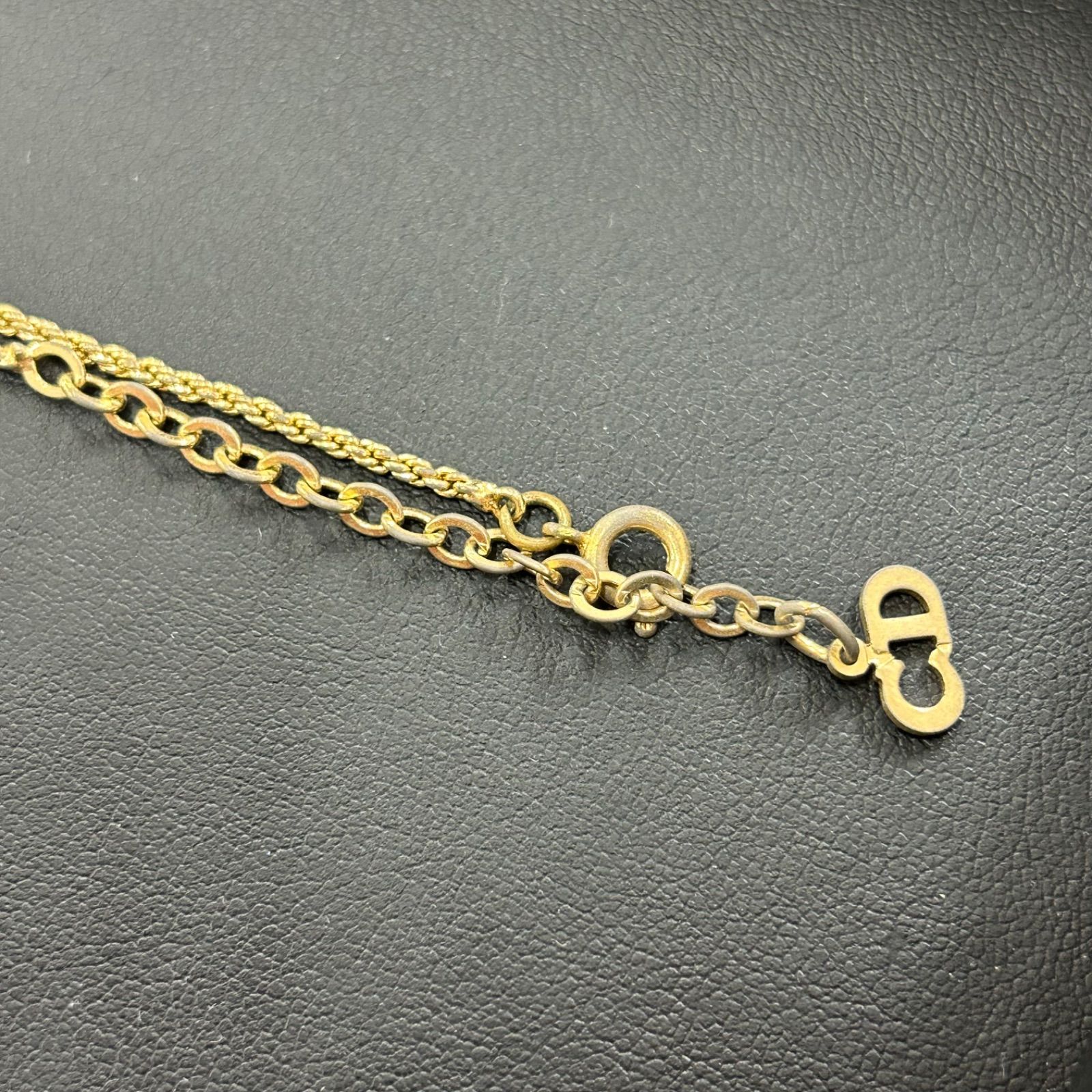 鑑定済】DIOR ディオール ネックレス CDロゴ リング 雫 しずく 