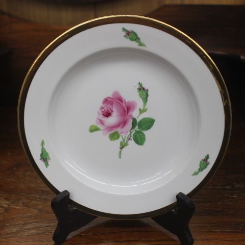 ★(海！)おまとめ購入3点！ 1850年-1924年 1 極美品 20cm 金彩 マイセン ボタン剣 ピンクローズ