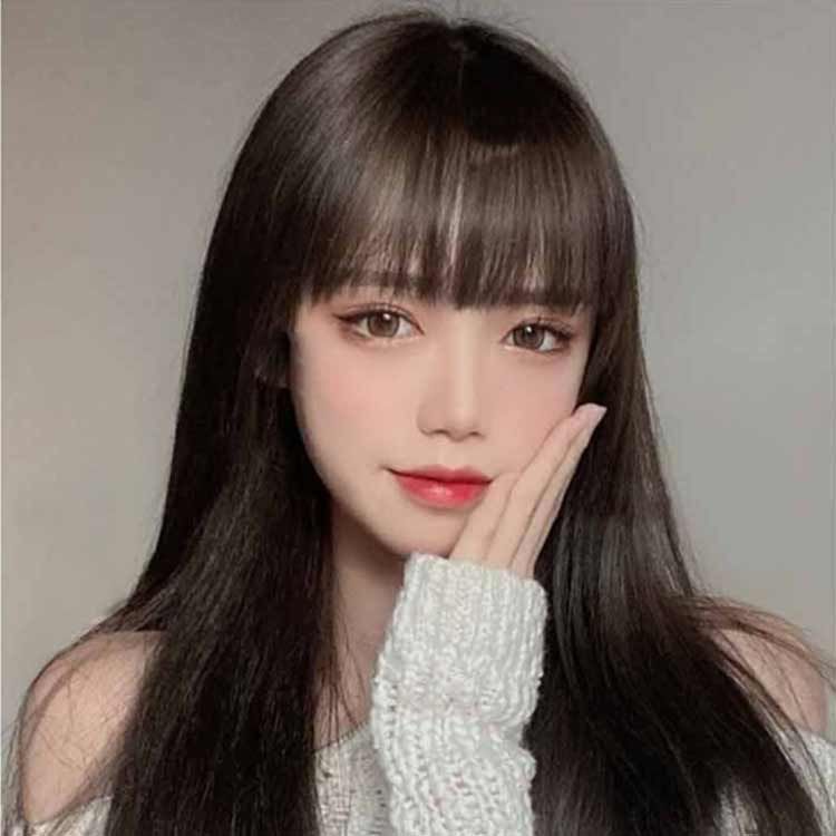 最高級人毛100% ロング ストレート フルウィッグ 総手植え