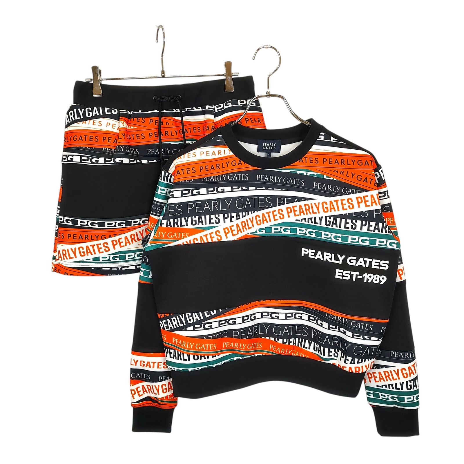 PEARLY GATES ロゴプリントスウェットパーカー パンツ セットアップ PEARLY GATES ロゴプリントスウェットパーカー パンツ セットアップ