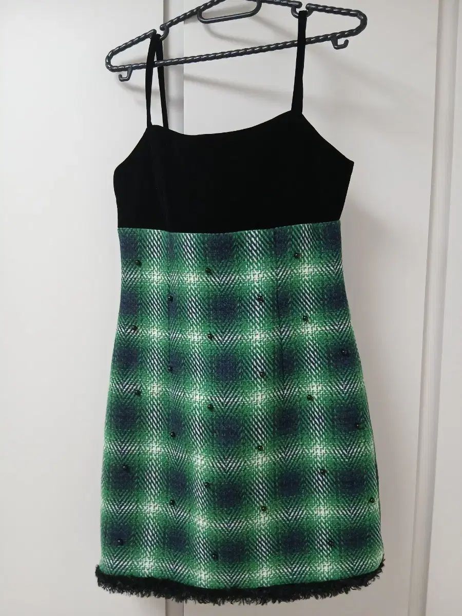 緑 チェック ツイード セットアップ 55